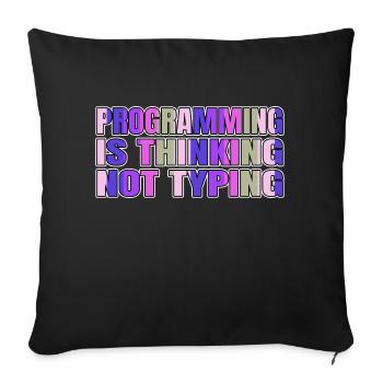 statement joke hacking computer funny quote - Sofa pillowcase 17,3'' x 17,3'' (45 x 45 cm) - black - Front