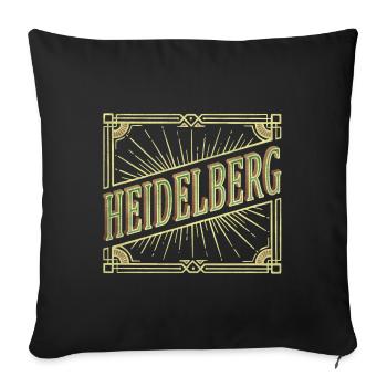 Heidelberg Allemagne City Font Vintage Rétro - Housse de coussin décorative 45 x 45 cm - noir - Devant