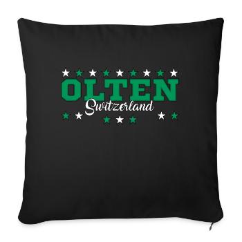 Olten - Sofakissenbezug 45 x 45 cm - Schwarz - Vorne