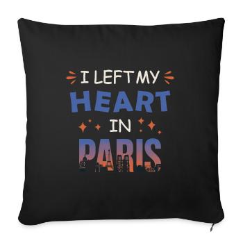 J’ai laissé mon cœur à Paris - Housse de coussin décorative 45 x 45 cm - noir - Devant