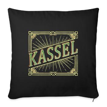 Kassel Germany City Font Vintage Retro - Sofa pillowcase 17,3'' x 17,3'' (45 x 45 cm) - black - Front