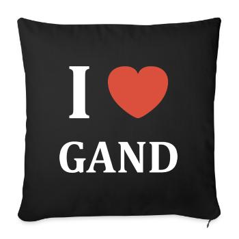 i love Gand - Housse de coussin décorative 45 x 45 cm - noir - Devant