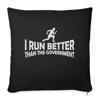 run better than government - Sofa pillowcase 17,3'' x 17,3'' (45 x 45 cm) - black - Front