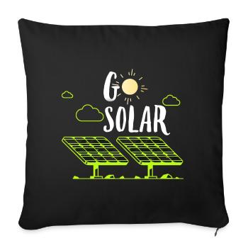 Solar Energy Solar Panels Go Solar Funny Solar Pow - Sofa pillowcase 17,3'' x 17,3'' (45 x 45 cm) - black - Front