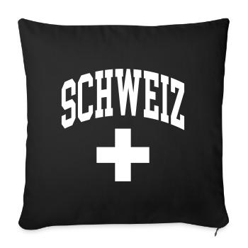 Schweiz - Sofakissenbezug 45 x 45 cm - Schwarz - Vorne