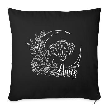 Moonlit Floral Dog Alexis - Sofa pillowcase 17,3'' x 17,3'' (45 x 45 cm) - black - Front