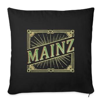 Mayence Allemagne Ville Police Vintage Rétro - Housse de coussin décorative 45 x 45 cm - noir - Devant