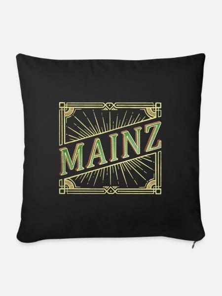 Mainz Deutschland Stadt Schrift Vintage Retro - Sofakissenbezug 45 x 45 cm - Schwarz
