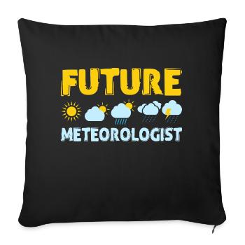 Météorologiste du futur Météorologie météorologique - Housse de coussin décorative 45 x 45 cm - noir - Devant