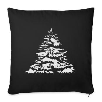 snow-covered Christmas tree or Christmas tree - Sofa pillowcase 17,3'' x 17,3'' (45 x 45 cm) - black - Front