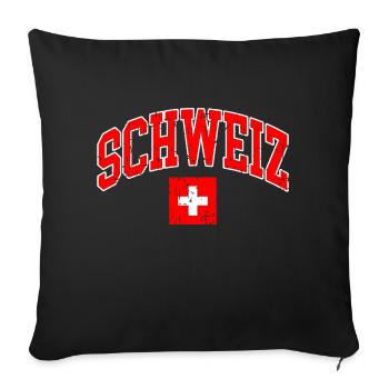 Schweiz Flagge - Sofakissenbezug 45 x 45 cm - Schwarz - Vorne