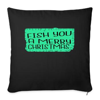 tshirts de pêche à l’achigan ordinateur présent blague - Housse de coussin décorative 45 x 45 cm - noir - Devant