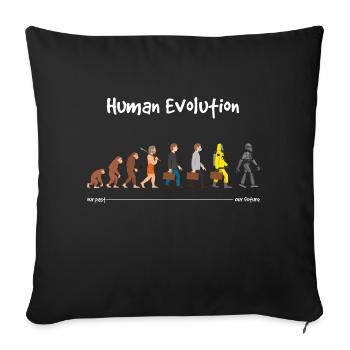 Evolution unsere Zukunft Dunkel - Sofakissenbezug 45 x 45 cm - Schwarz - Vorne