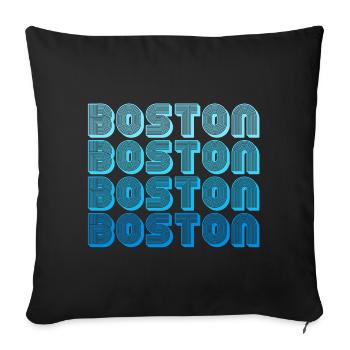 Boston Repeat Pattern Blue Gradient - Sofa pillowcase 17,3'' x 17,3'' (45 x 45 cm) - black - Front