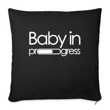 Baby in progress - Housse de coussin décorative 45 x 45 cm - noir - Devant