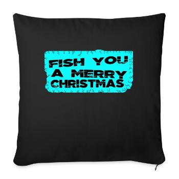 barbe adorable gang pêche pêche pêche poissons dinosaures - Housse de coussin décorative 45 x 45 cm - noir - Devant
