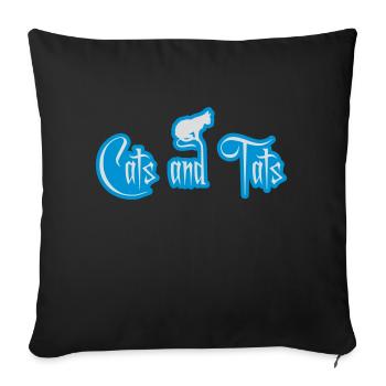 Citation de chats et de tats - Housse de coussin décorative 45 x 45 cm - noir - Devant
