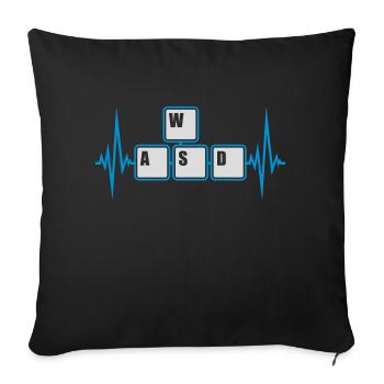 Computer WASD Keyboard Keys - Sofa pillowcase 17,3'' x 17,3'' (45 x 45 cm) - black - Front