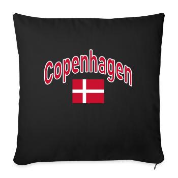 Copenhagen Denmark flag - Sofa pillowcase 17,3'' x 17,3'' (45 x 45 cm) - black - Front