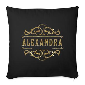 Alexandra gold - Sofa pillowcase 17,3'' x 17,3'' (45 x 45 cm) - black - Front