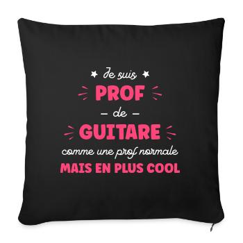 Je suis prof de guitare - Housse de coussin décorative 45 x 45 cm - noir - Devant
