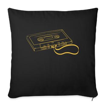 Cassette tape salad - Sofa pillowcase 17,3'' x 17,3'' (45 x 45 cm) - black - Front