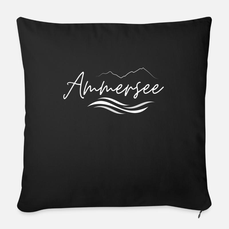 Ammersee in Bayern nahe der Berge - Sofakissenbezug 45 x 45 cm - Schwarz