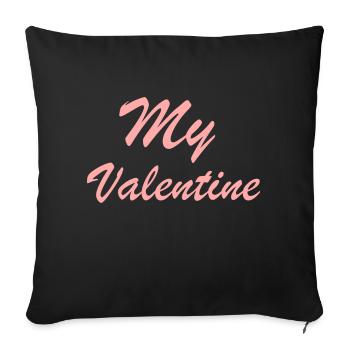 My Valentine Design in rosa - Sofakissenbezug 45 x 45 cm - Schwarz - Vorne