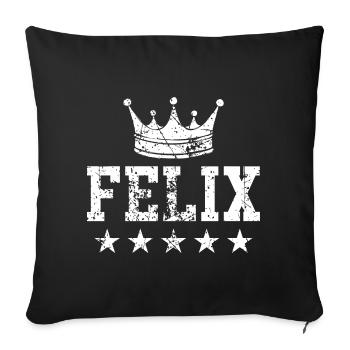 Félix avec couronne - Housse de coussin décorative 45 x 45 cm - noir - Devant