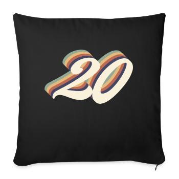 20th anniversary vintage - Sofa pillowcase 17,3'' x 17,3'' (45 x 45 cm) - black - Front