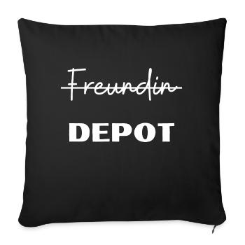 Anstatt Freundin lieber Depot - Sofakissenbezug 45 x 45 cm - Schwarz - Vorne