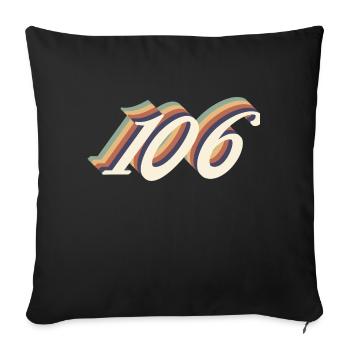 106ème anniversaire vintage - Housse de coussin décorative 45 x 45 cm - noir - Devant