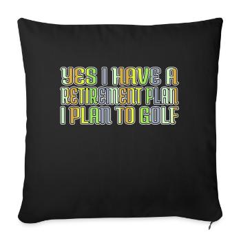 happy golfking awesome golfdad golfclock golflove - Sofa pillowcase 17,3'' x 17,3'' (45 x 45 cm) - black - Front
