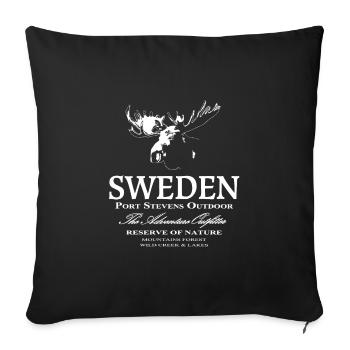 Suède - Elk - Housse de coussin décorative 45 x 45 cm - noir - Devant