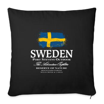 Drapeau de la Suède - Drapeau suédois - Housse de coussin décorative 45 x 45 cm - noir - Devant