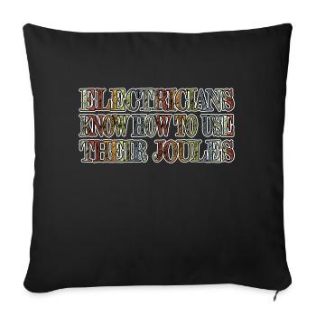 Fil électrique Citation amusante Cool Lineman - Housse de coussin décorative 45 x 45 cm - noir - Devant