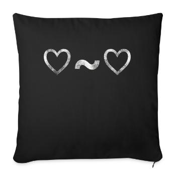 Mignons cœurs d’amour yeux - Housse de coussin décorative 45 x 45 cm - noir - Devant