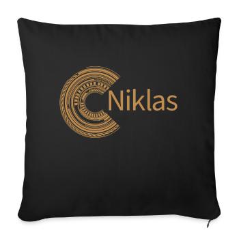 For Niklas - Sofa pillowcase 17,3'' x 17,3'' (45 x 45 cm) - black - Front