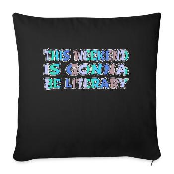 Gift Idea Book Fan Gift Book Lover Fun Cat - Sofa pillowcase 17,3'' x 17,3'' (45 x 45 cm) - black - Front