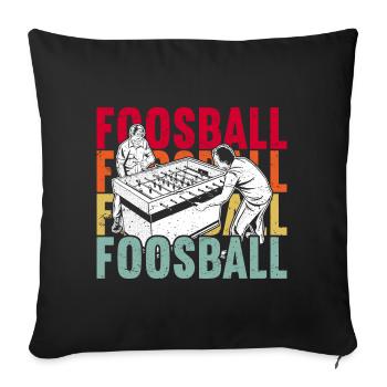 Foosball Table Football - Sofa pillowcase 17,3'' x 17,3'' (45 x 45 cm) - black - Front