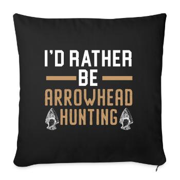 Je préfère chasser les pointes de flèches Arrowhead jä - Housse de coussin décorative 45 x 45 cm - noir - Devant