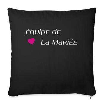 Équipe de la mariée - Housse de coussin décorative 45 x 45 cm - noir - Devant