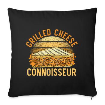 Connoisseurs of grilled cheese Cheesy grilled cheese - Sofa pillowcase 17,3'' x 17,3'' (45 x 45 cm) - black - Front