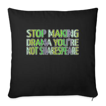 films cadeau féminin livre ver drôle citation bday - Housse de coussin décorative 45 x 45 cm - noir - Devant
