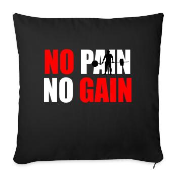 Pas de douleur pas de gain devis - Housse de coussin décorative 45 x 45 cm - noir - Devant