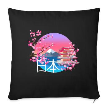 Mount Fuji - Sofa pillowcase 17,3'' x 17,3'' (45 x 45 cm) - black - Front