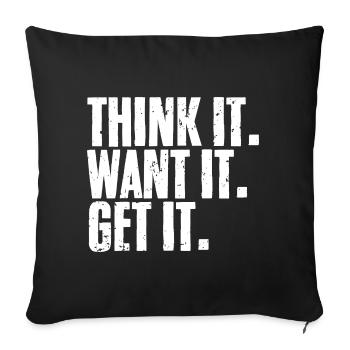 Think It Want It Get It Cool Manifestation Of - Sofa pillowcase 17,3'' x 17,3'' (45 x 45 cm) - black - Front