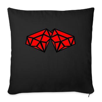 Diamants - Housse de coussin décorative 45 x 45 cm - noir - Devant