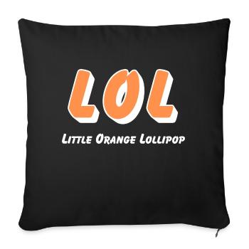 LOL - Petite sucette orange - Housse de coussin décorative 45 x 45 cm - noir - Devant