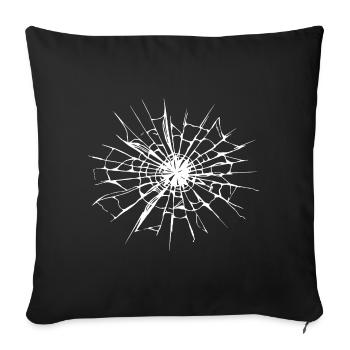 Broken glass - Sofa pillowcase 17,3'' x 17,3'' (45 x 45 cm) - black - Front